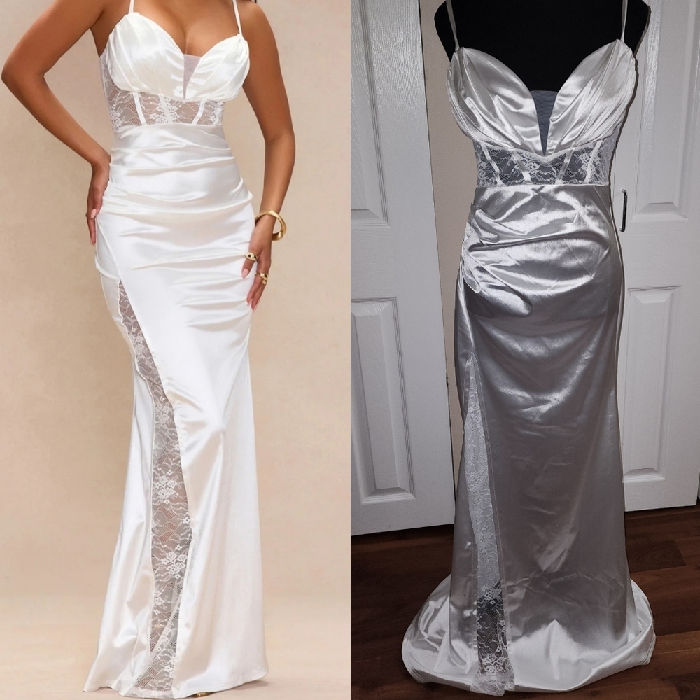 Lace Satin Gown